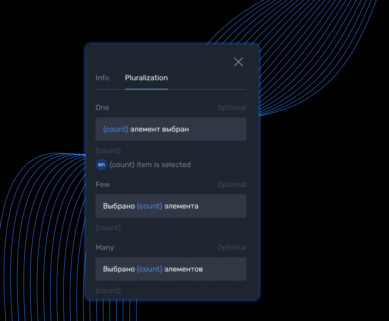 Pluralization for different languages