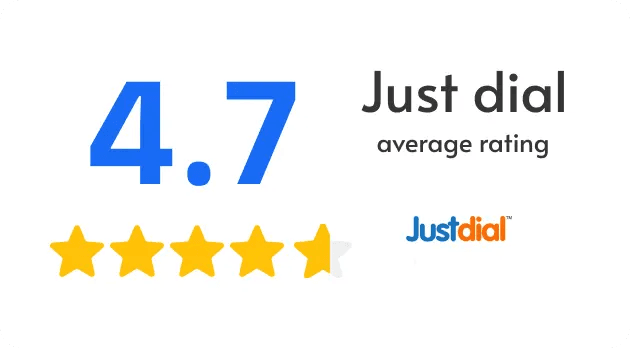 4.7 star customer rating for Life Designer on JustDial for digital design and marketing