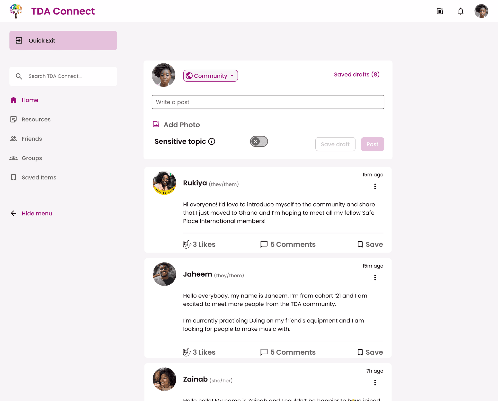 Revised Home Feed & Navigation Menu