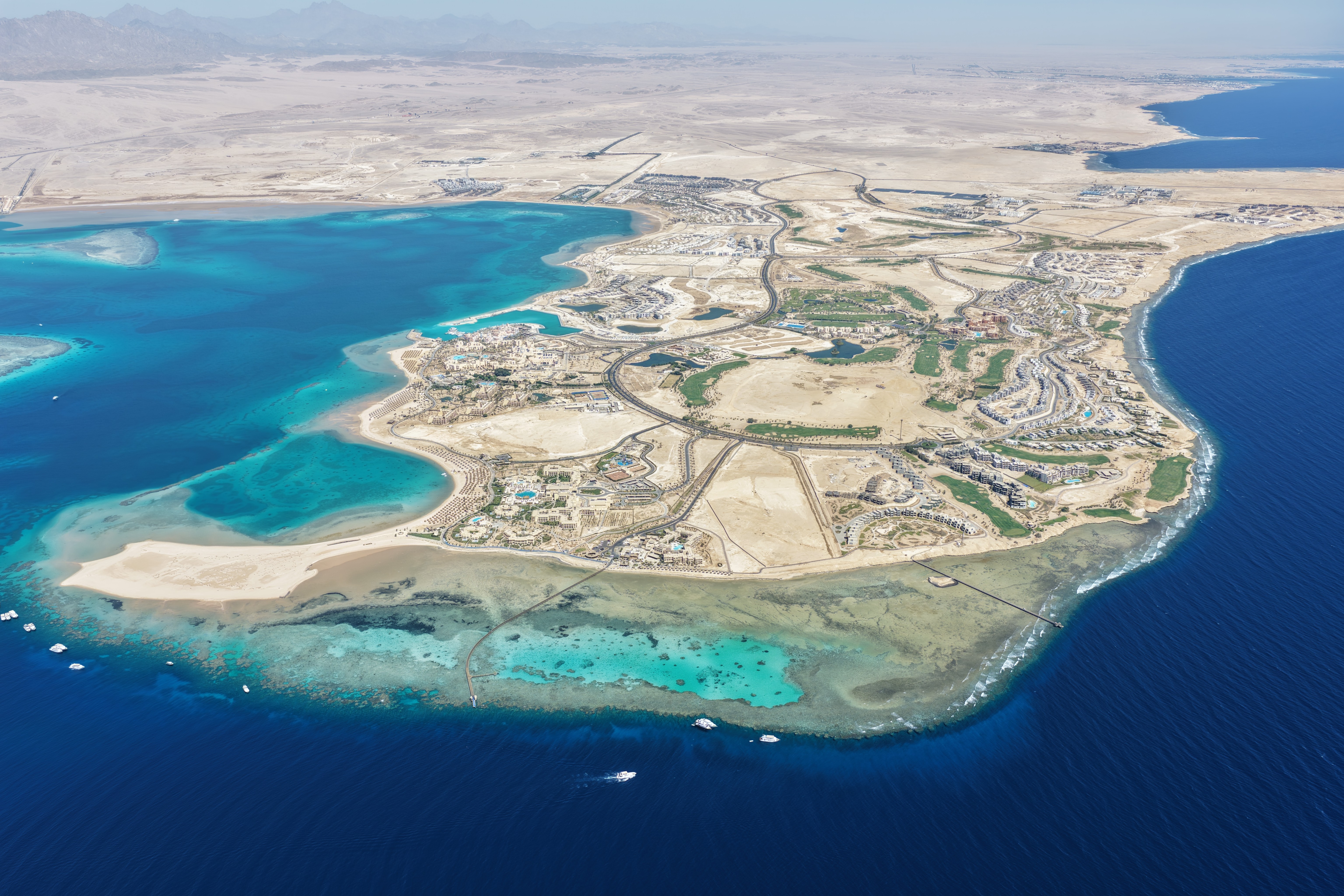 Aerial view of Somabay coastline