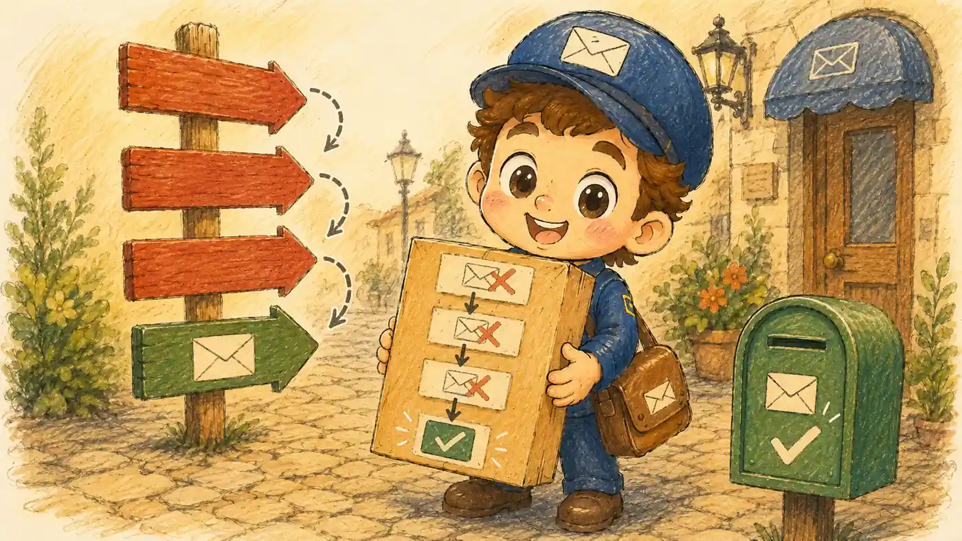 Redirect chains mailman