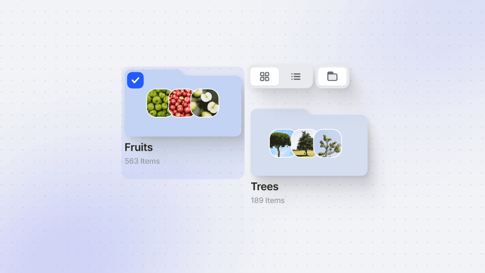 Folders of Fruits, and Trees 