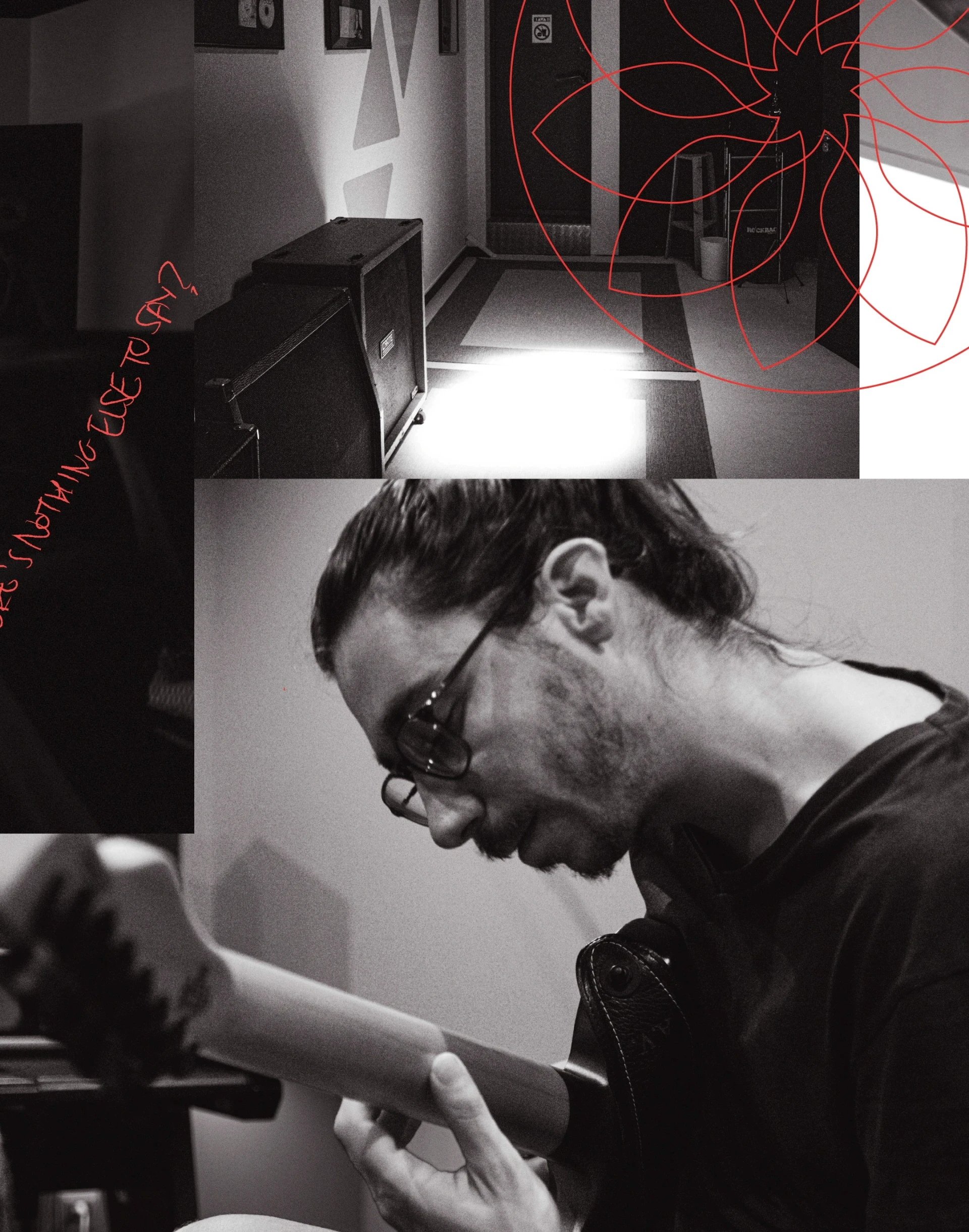Senior graphic designer Barcelona playing guitar. Brand identity, logo design.