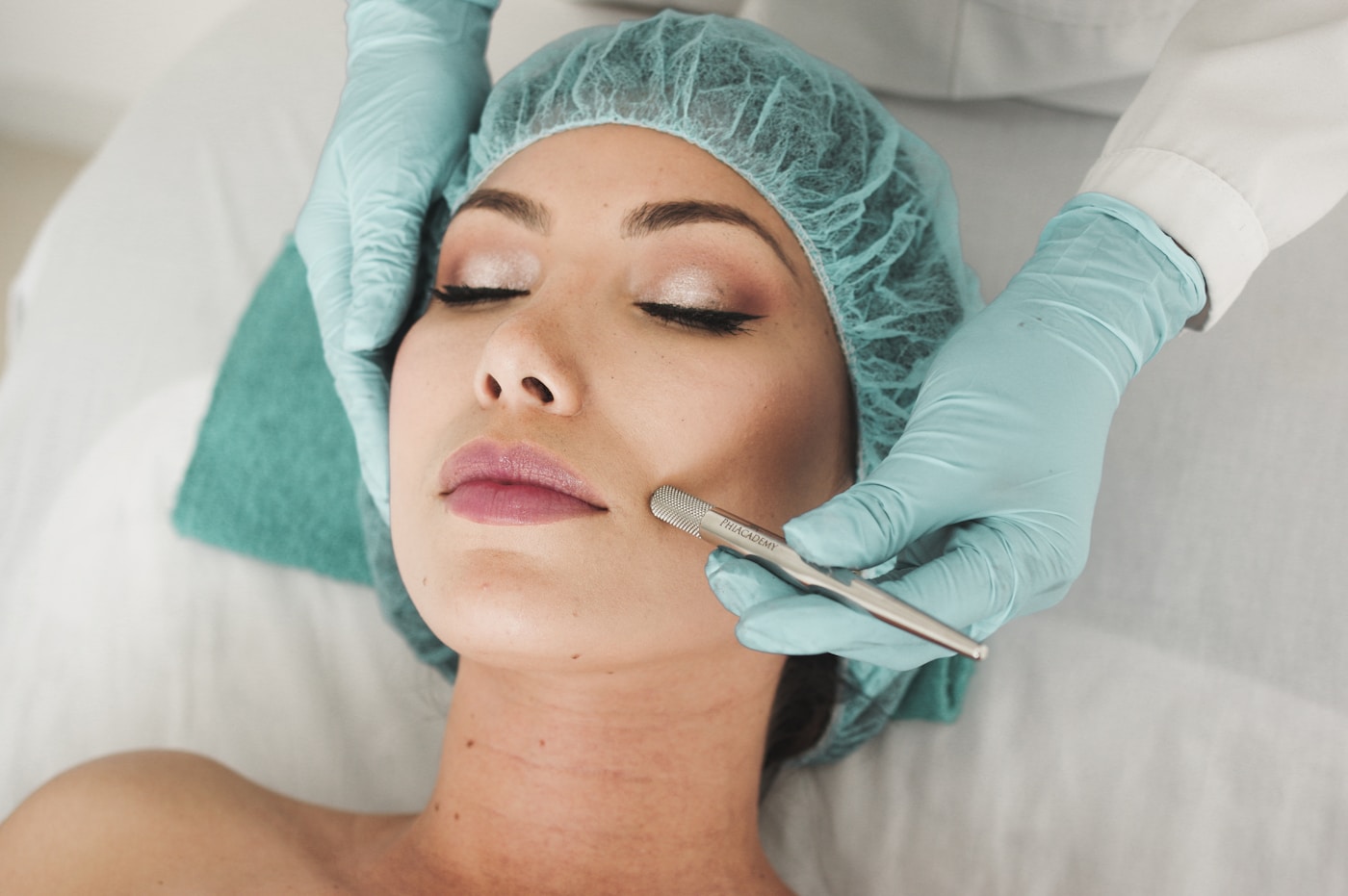 Clinical facial treatment being applied by a skincare professional