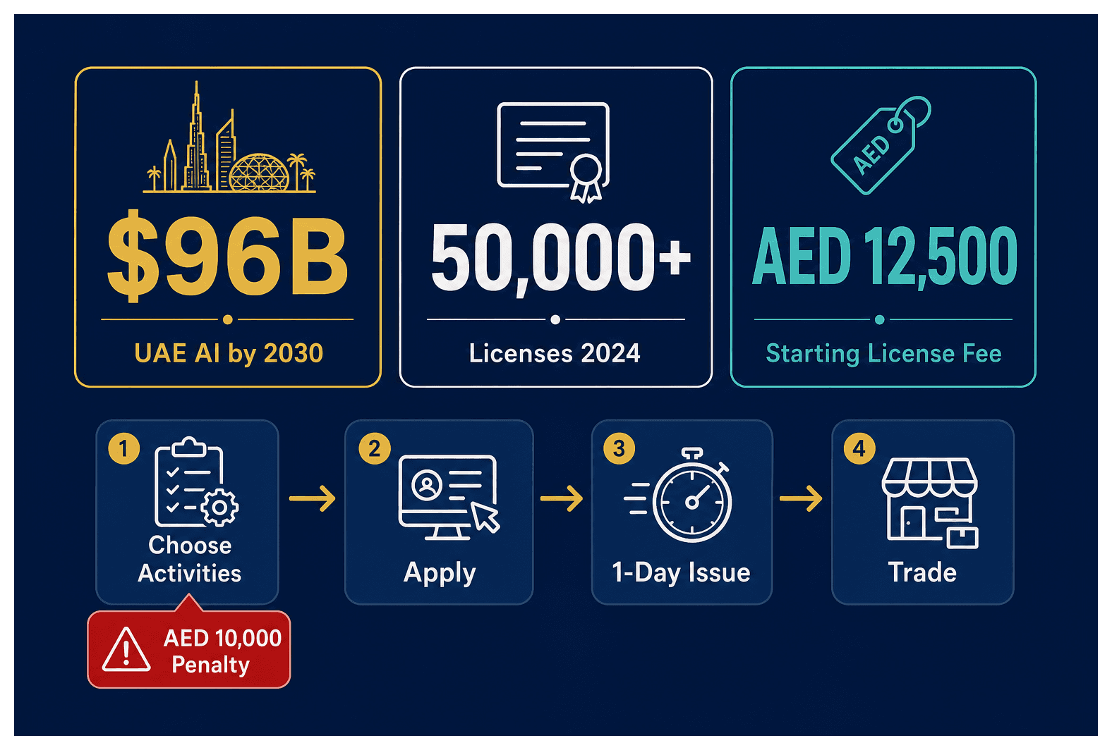 Infographic: AI Company Setup in Dubai: Business Activity and Licensing