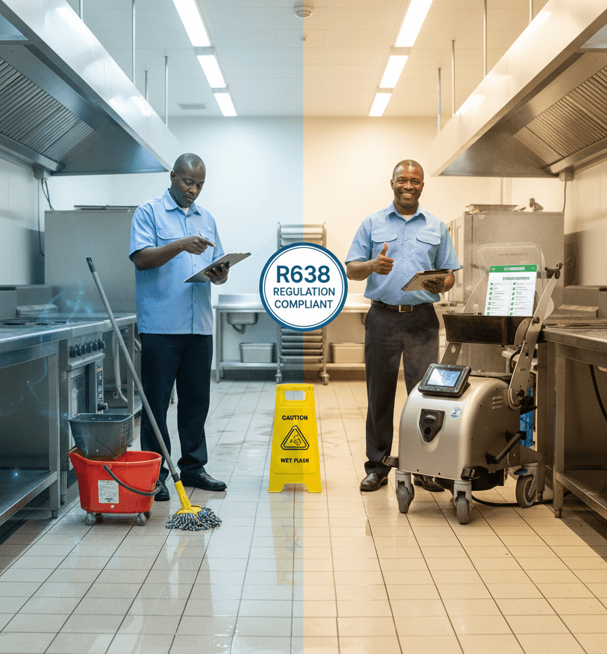 R638 traditional cleaning versus dry steam cleaning