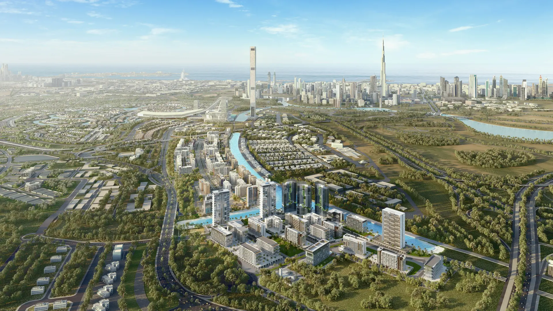 azizi riviera at meydan one aerial view
