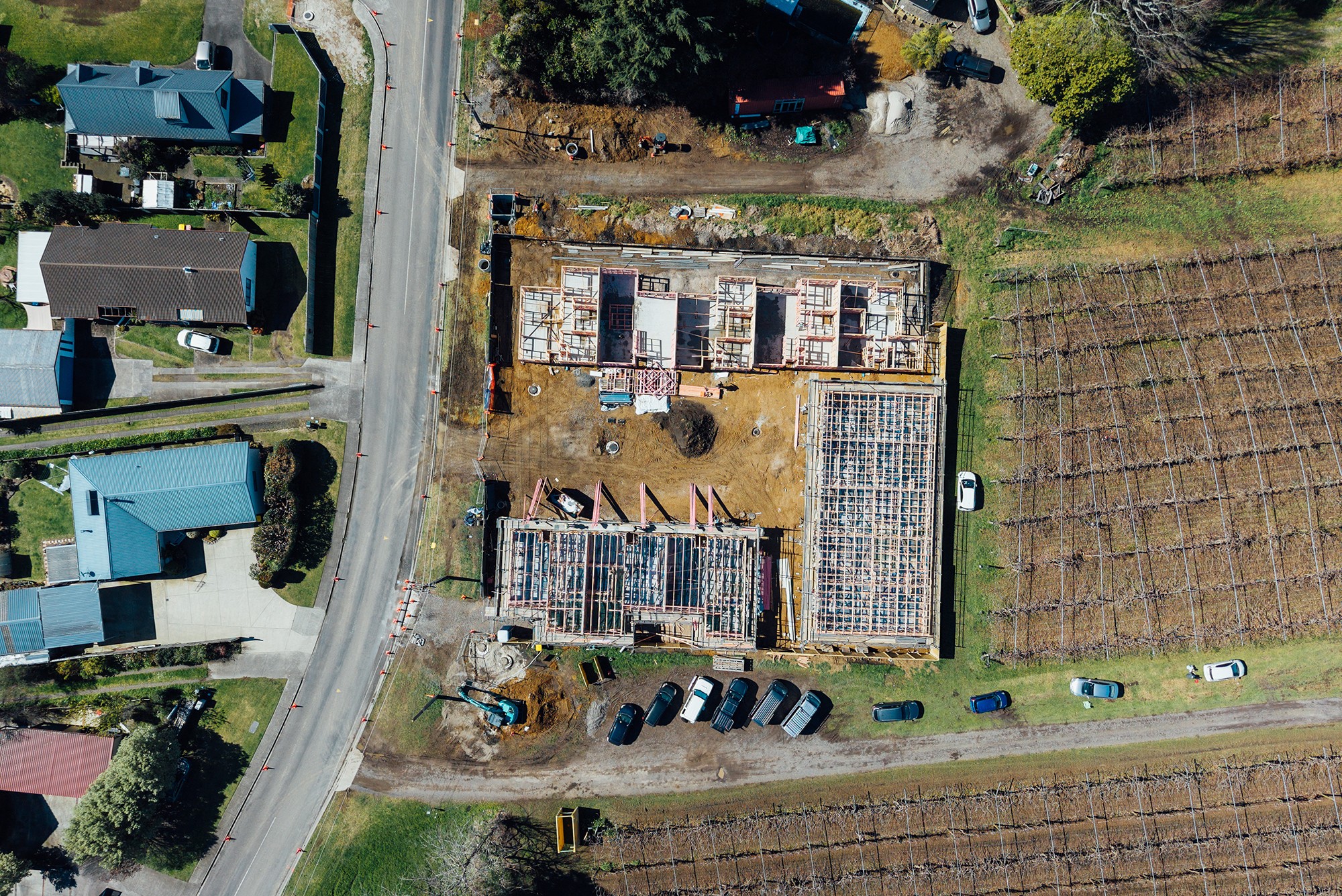 Construction site of a multi dwelling development in Te Puke by Archispace