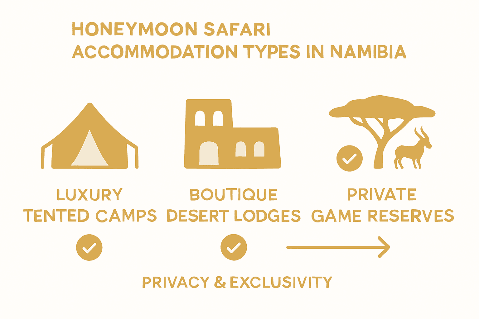 Infographic comparing Namibia honeymoon lodge choices
