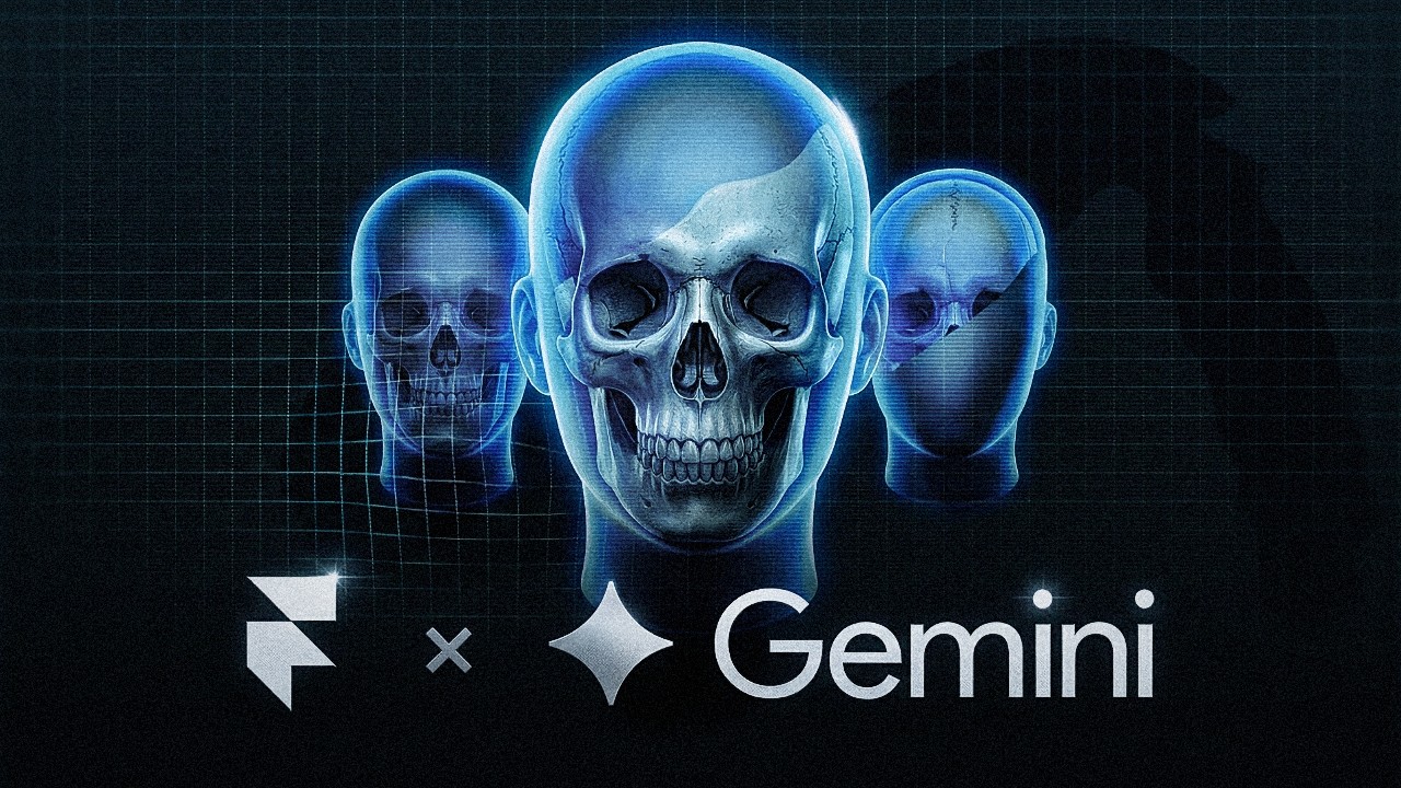 `Framer × Gemini poster with neon