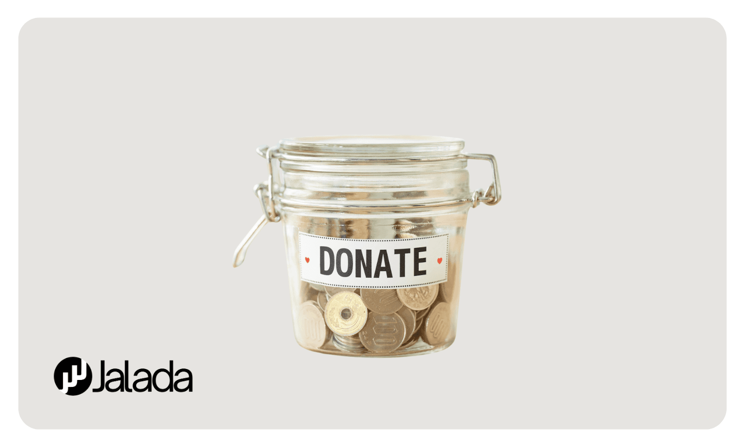 A jar with the word donate on it.