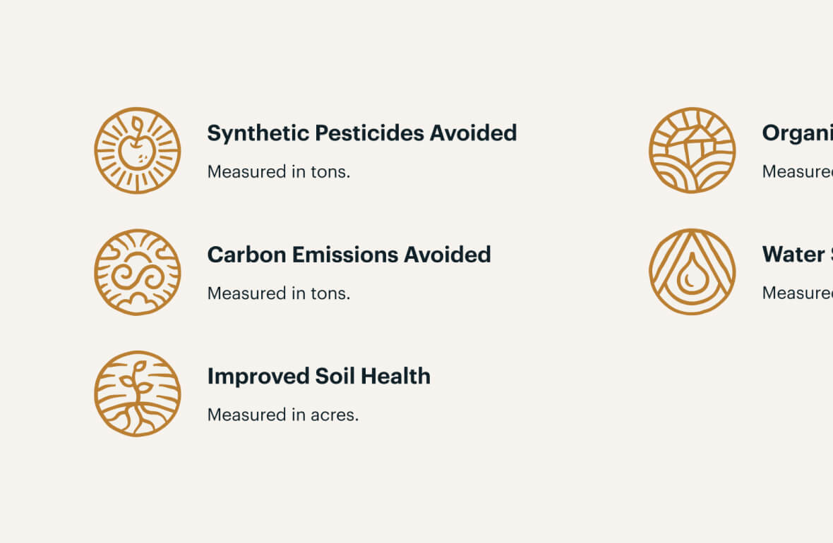 Illustrated icons showing sustainability targets