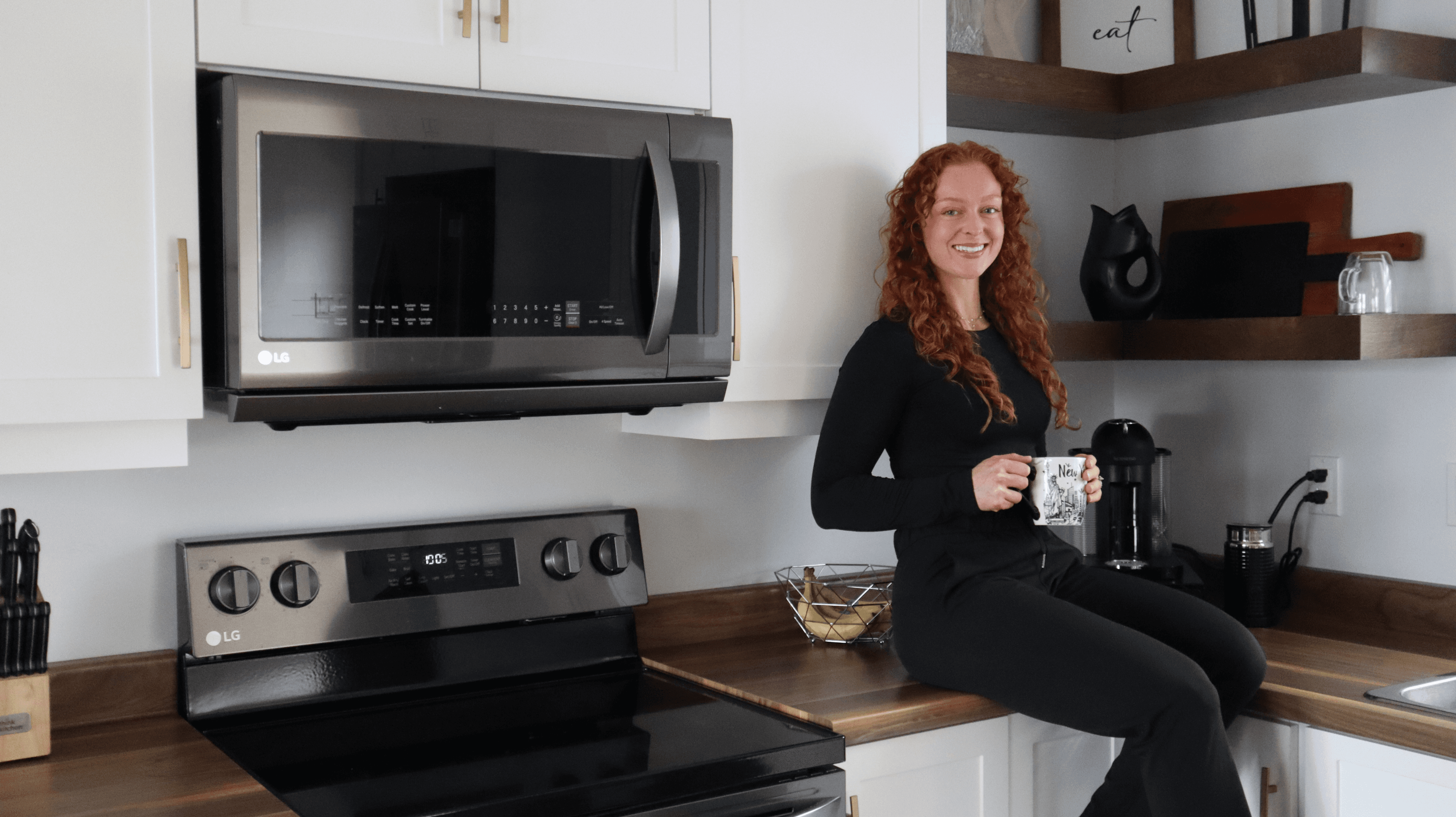 Clean, modern kitchen, green vibe
