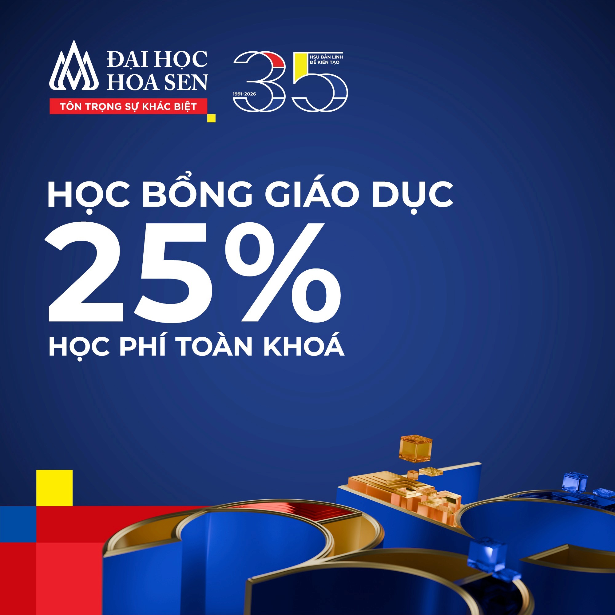 NEW YEAR – NEW ME: Học bổng Đại học Hoa Sen 2026 lên đến 70% học phí toàn khóa – Đăng ký sớm nhận lộc đầu năm!