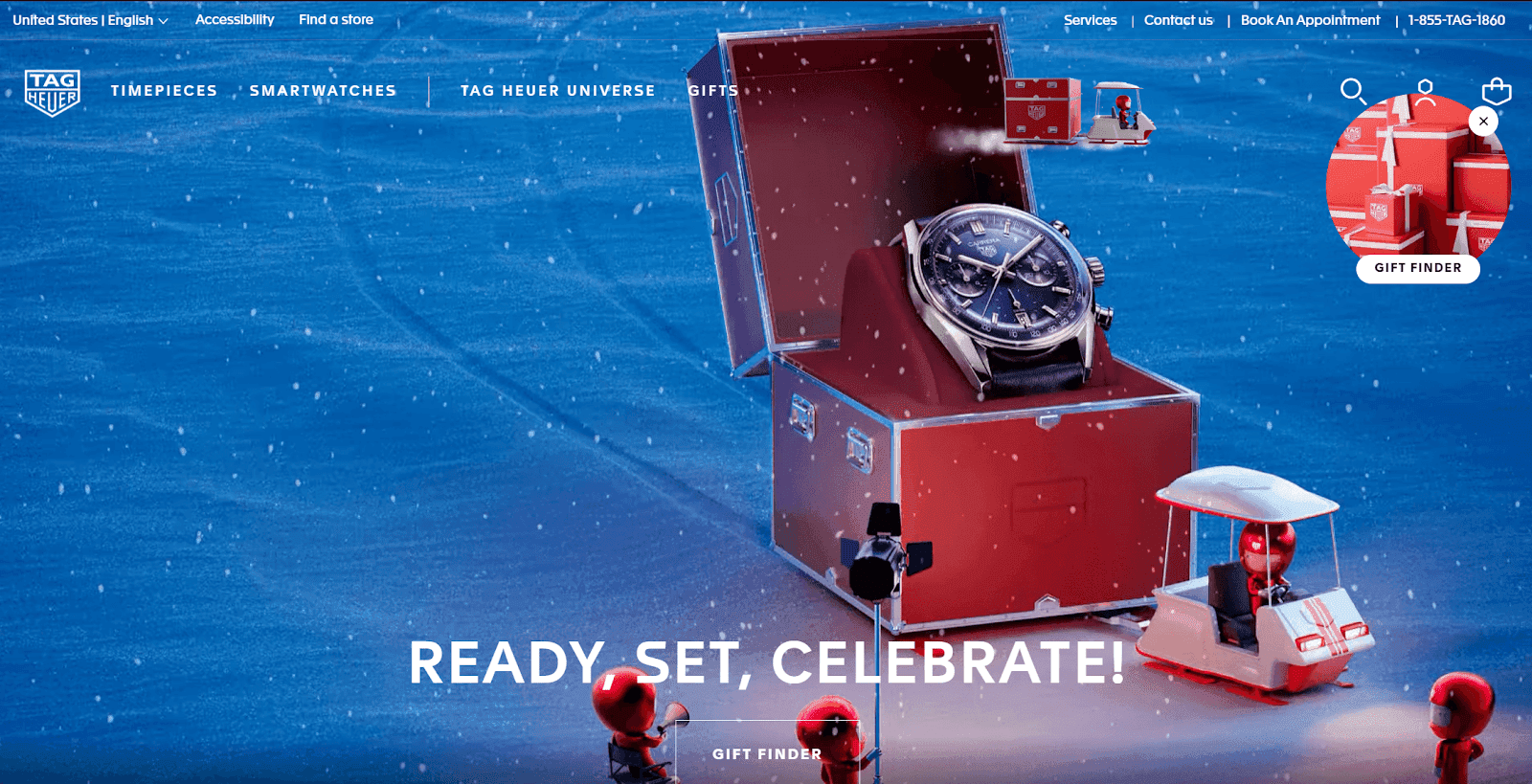 Homepage of TAG Heuer 3D web design