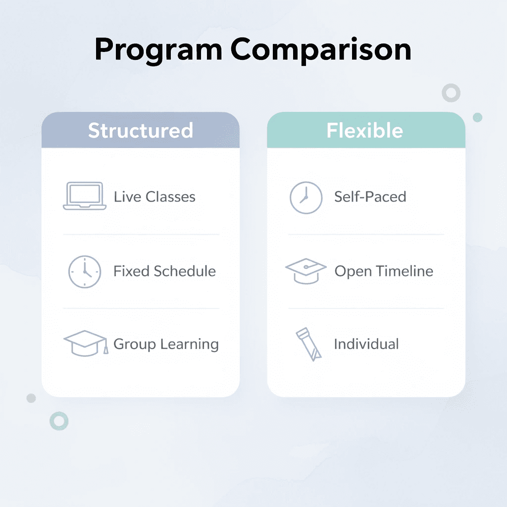 Comparison of structured versus flexible homeschool programs