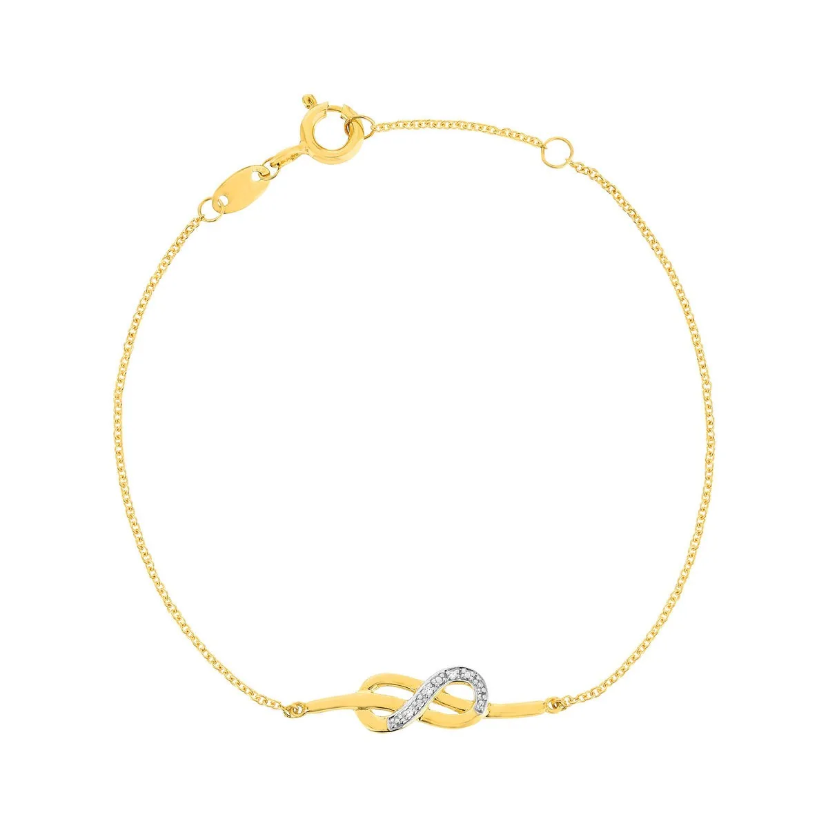 Bracelet en deux ors 375 serti de diamants