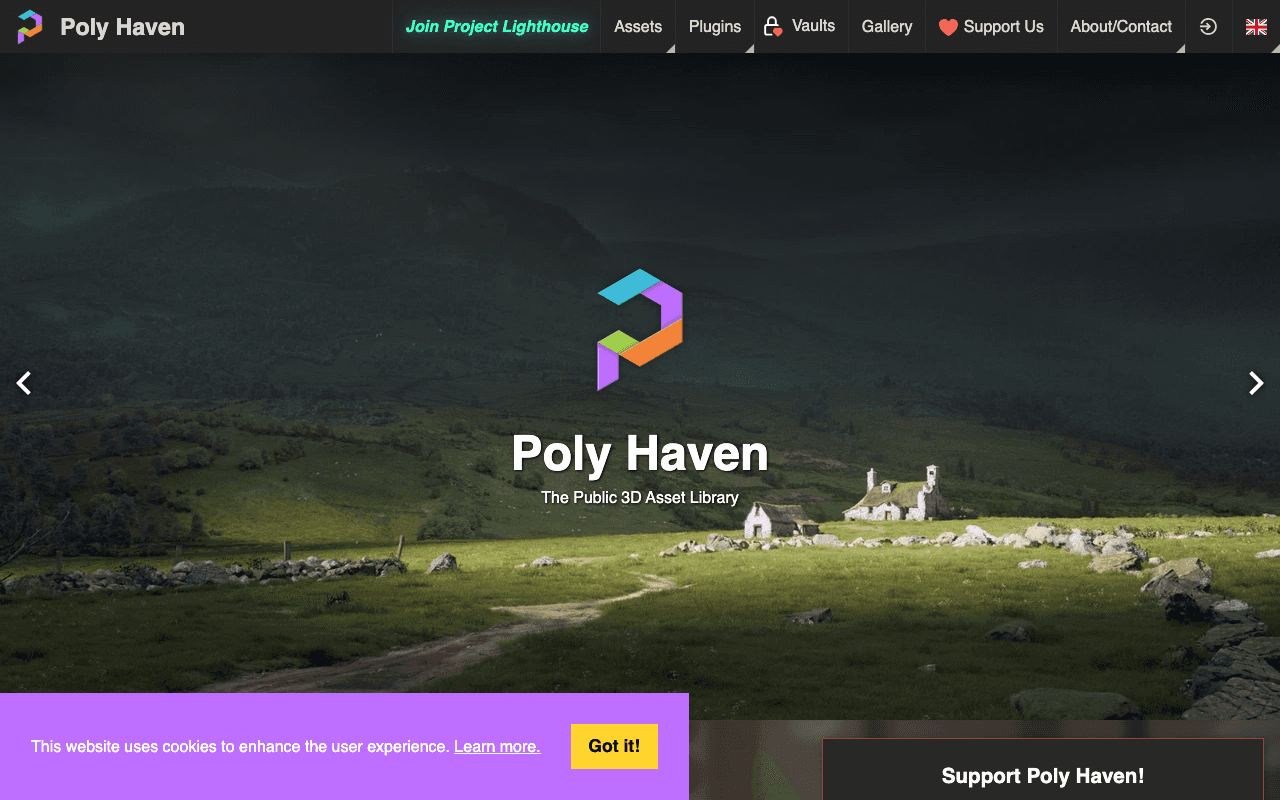 Poly Haven екранна снимка