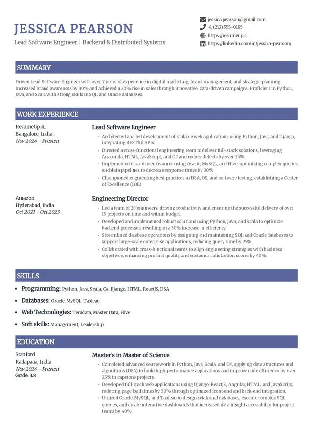 catalyst resume template
