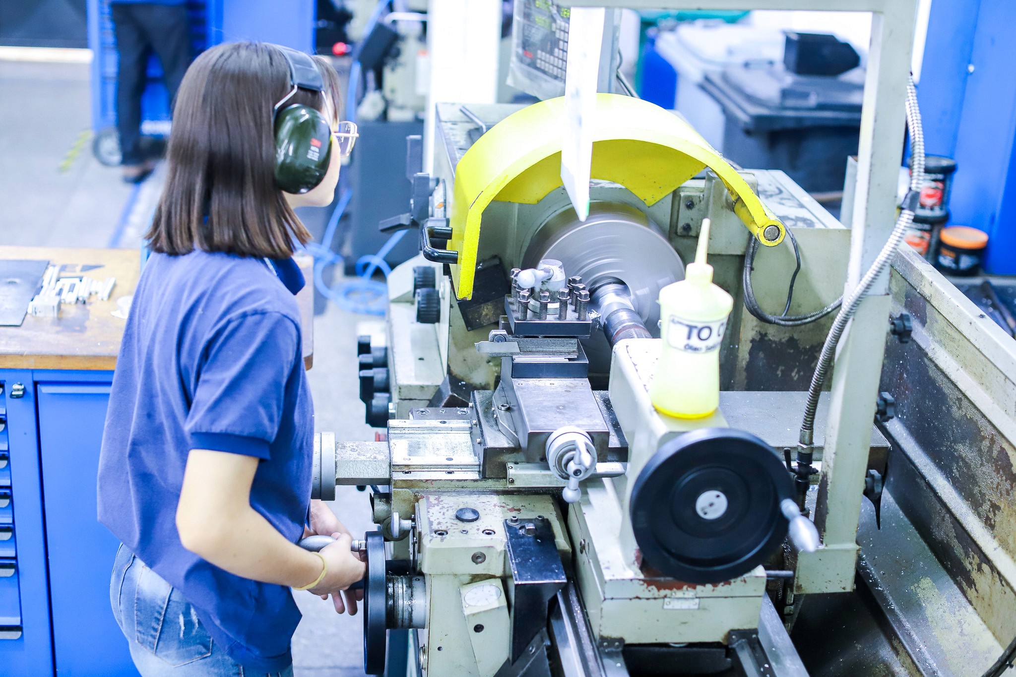 Asian woman enjoying sun outside