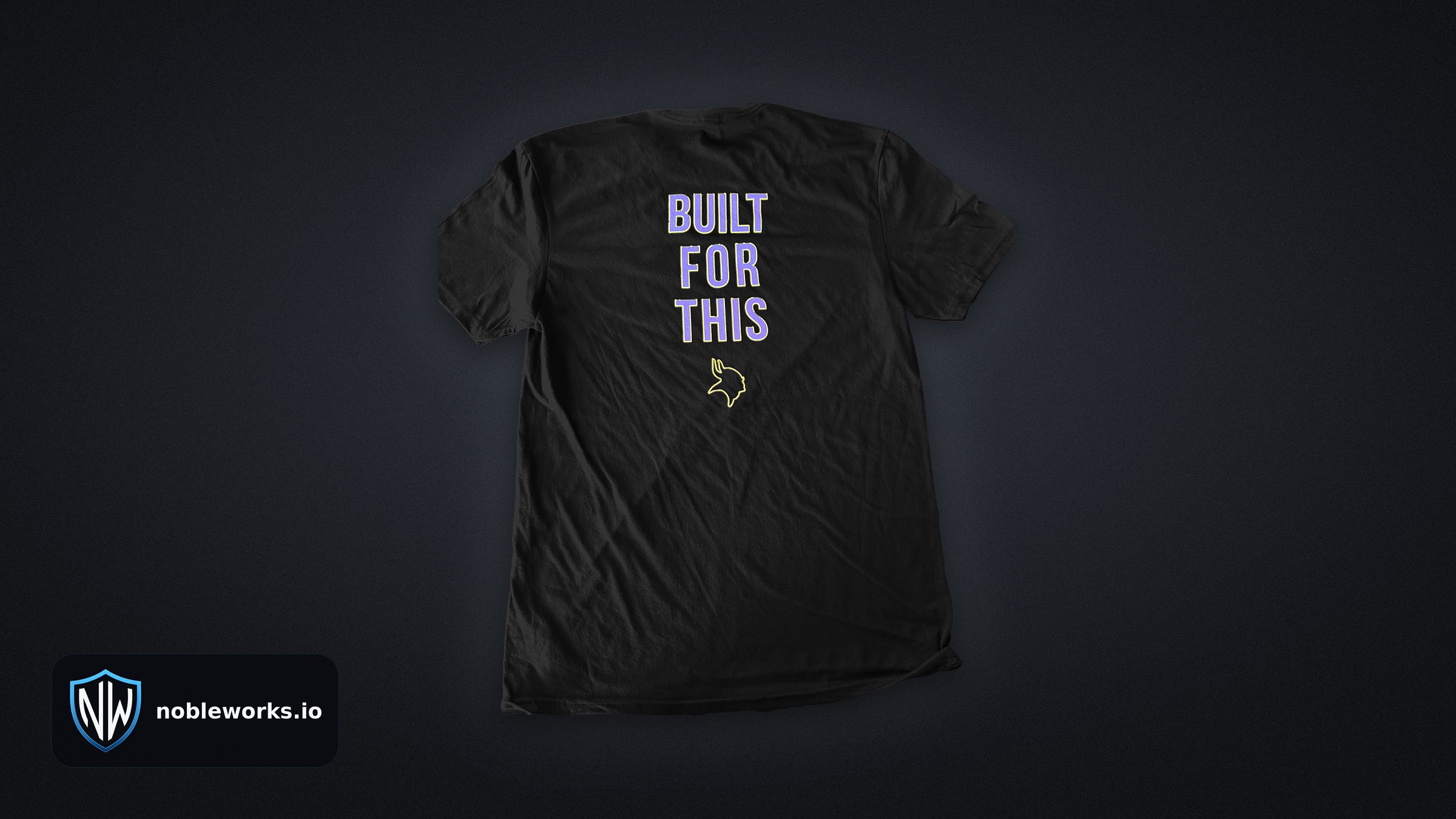 Back of the Denmark basketball shirt with BUILT FOR THIS printed in purple and gold