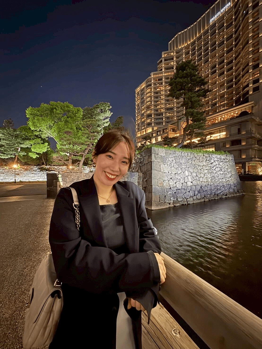 A young girl smiling