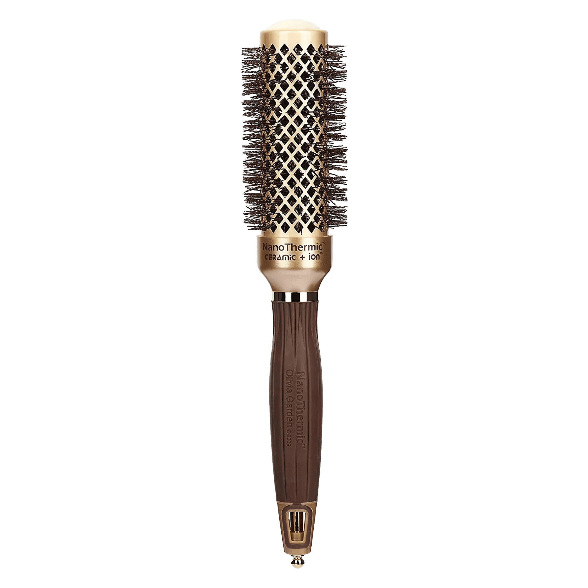 Olivia Garden NanoThermic ceramic and ion round hair brush.