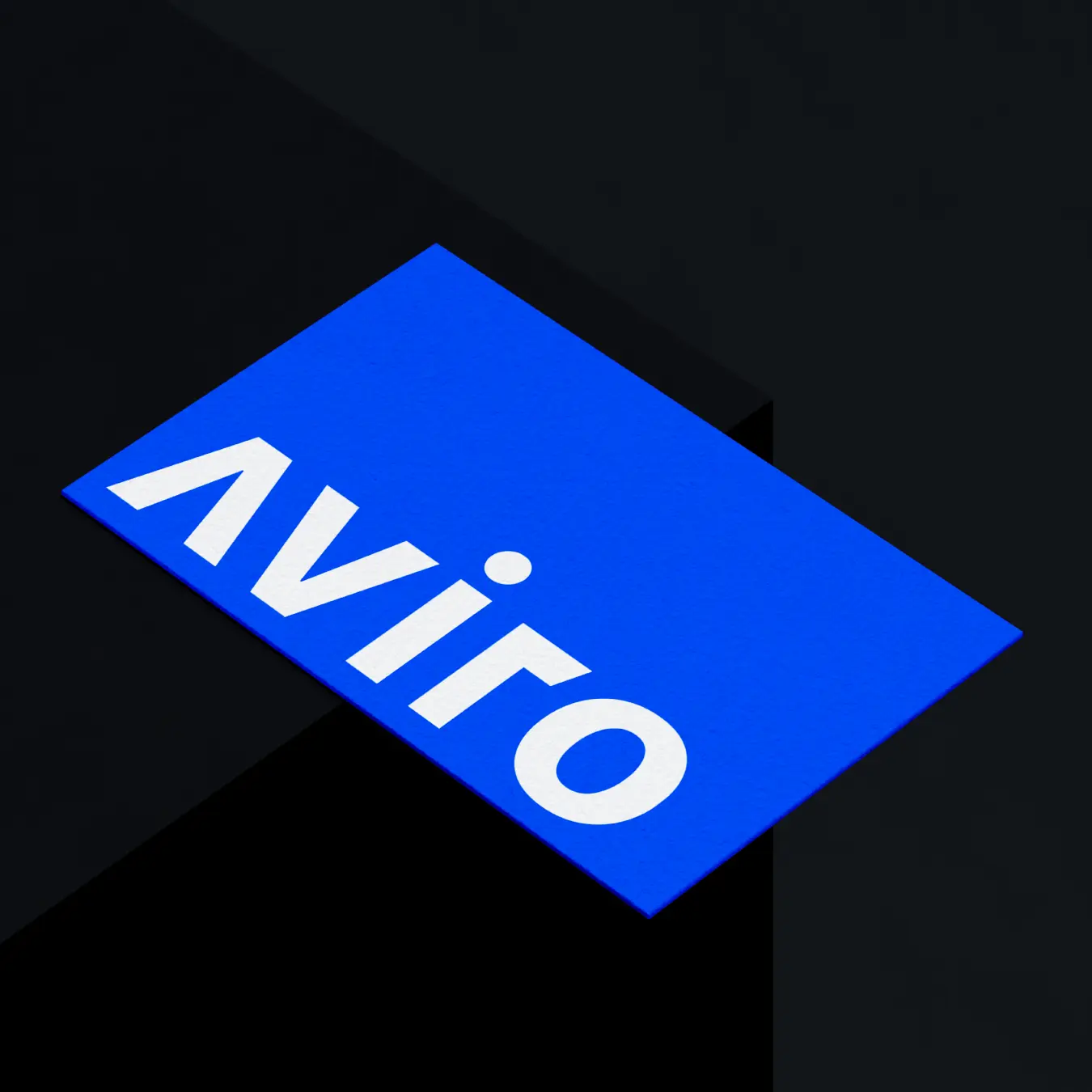Business card design for Aviro fintech brand
