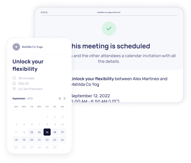 A screenshot of an appointment scheduling interface, displaying calendar bookings and time slots.