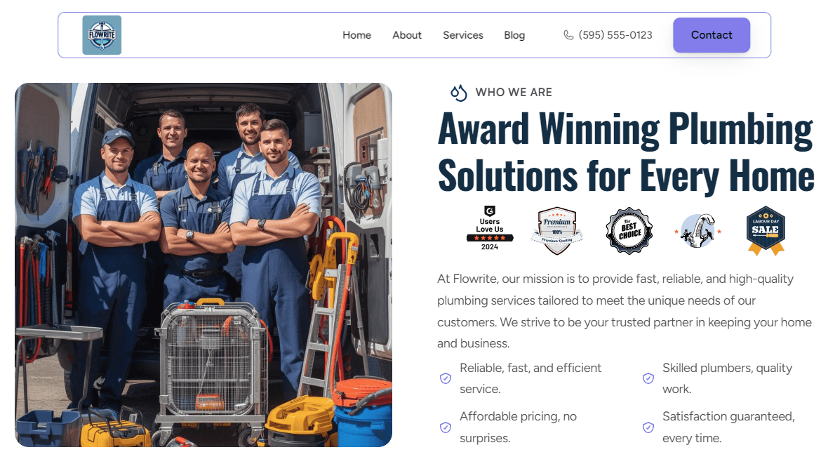 List of plumbing services including repairs, installations, and maintenance