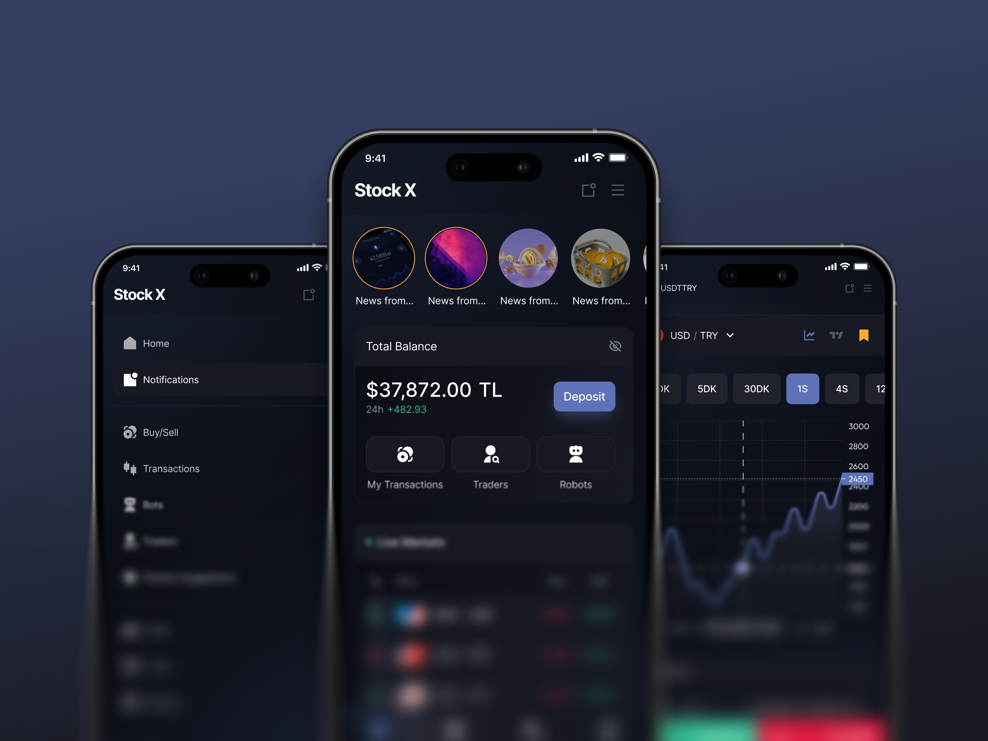 Stock Trading Platform Mobile App Design