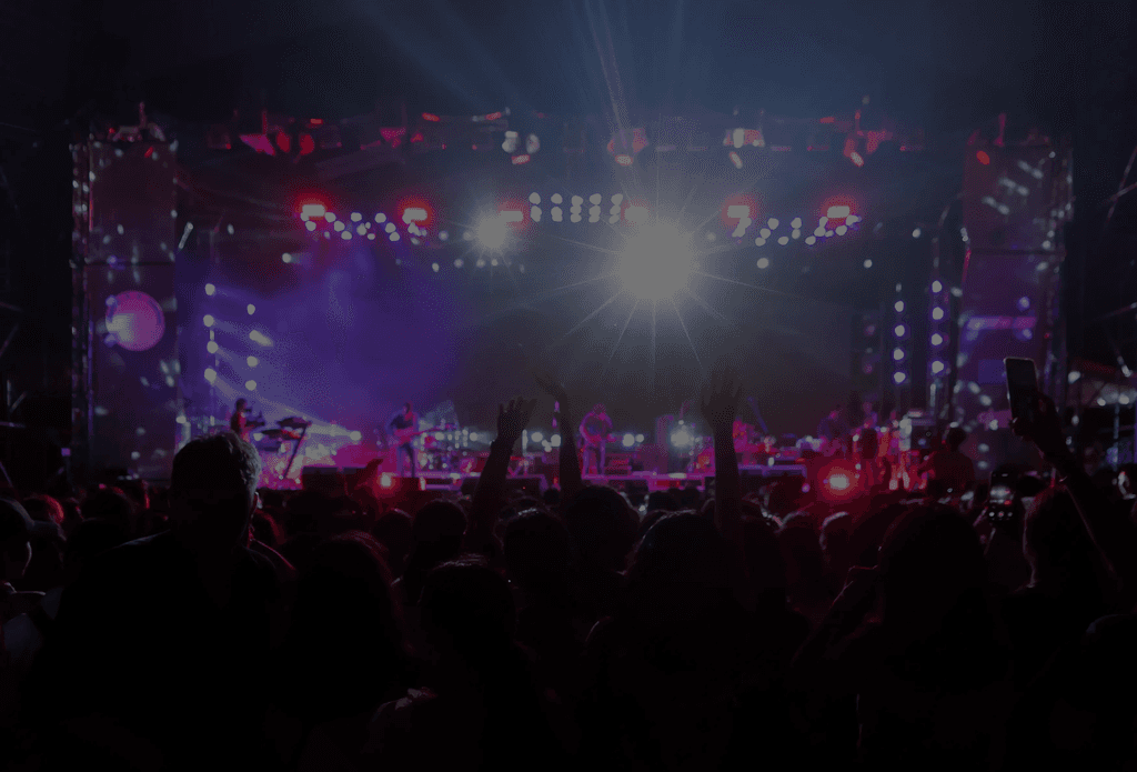 Public d'un concert ou festival illustrant la connectivité Wi-Fi haute densité pour événements.