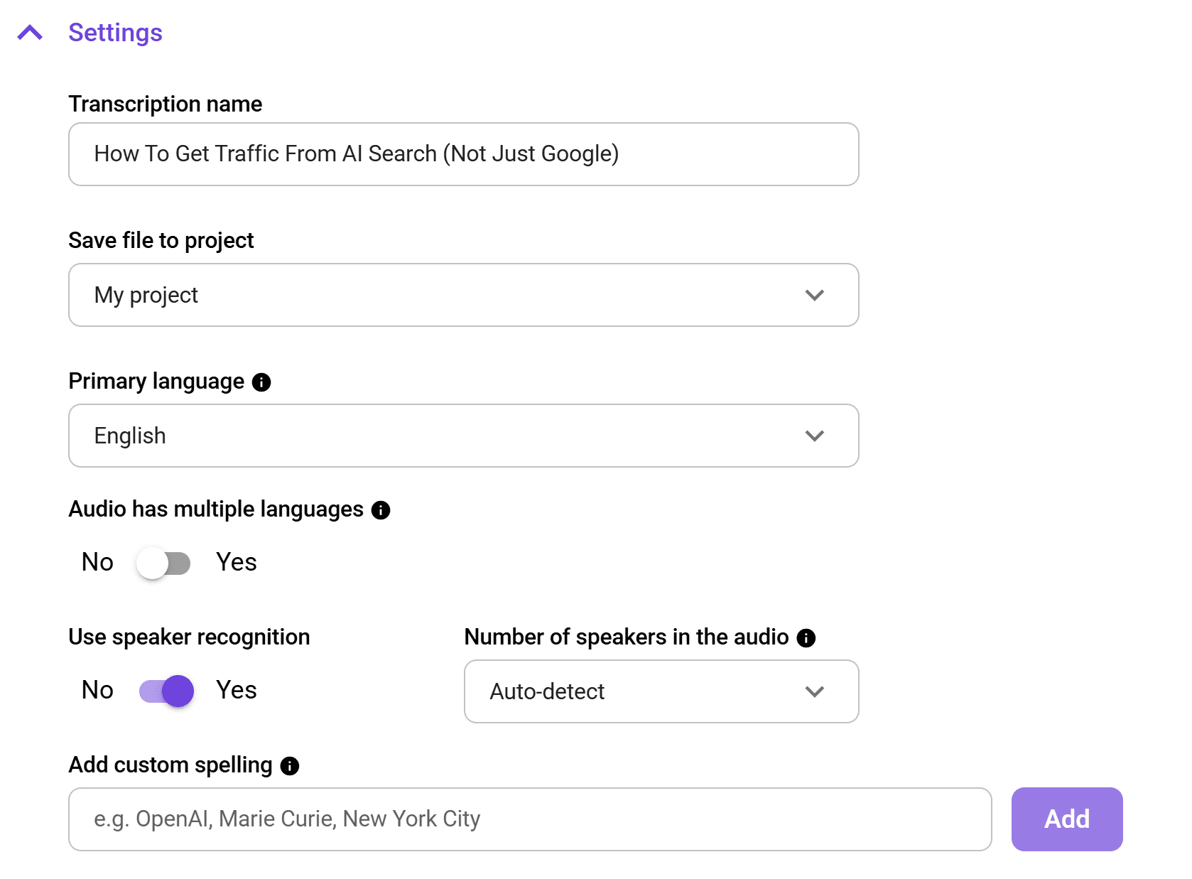whispertranscribe interface settings