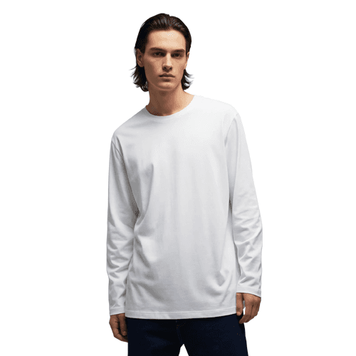 Long-sleeve t-shirt mockup on male model