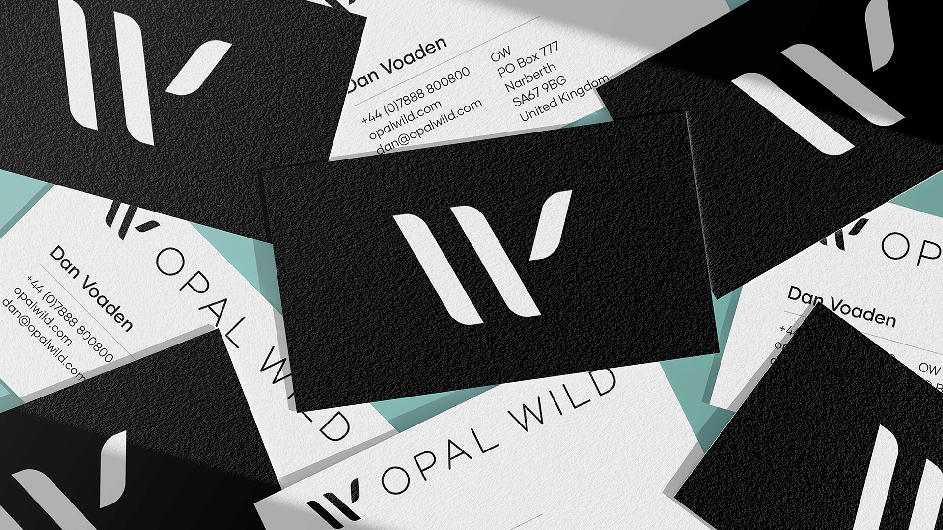Opal Wild jewellery brand business card mock up