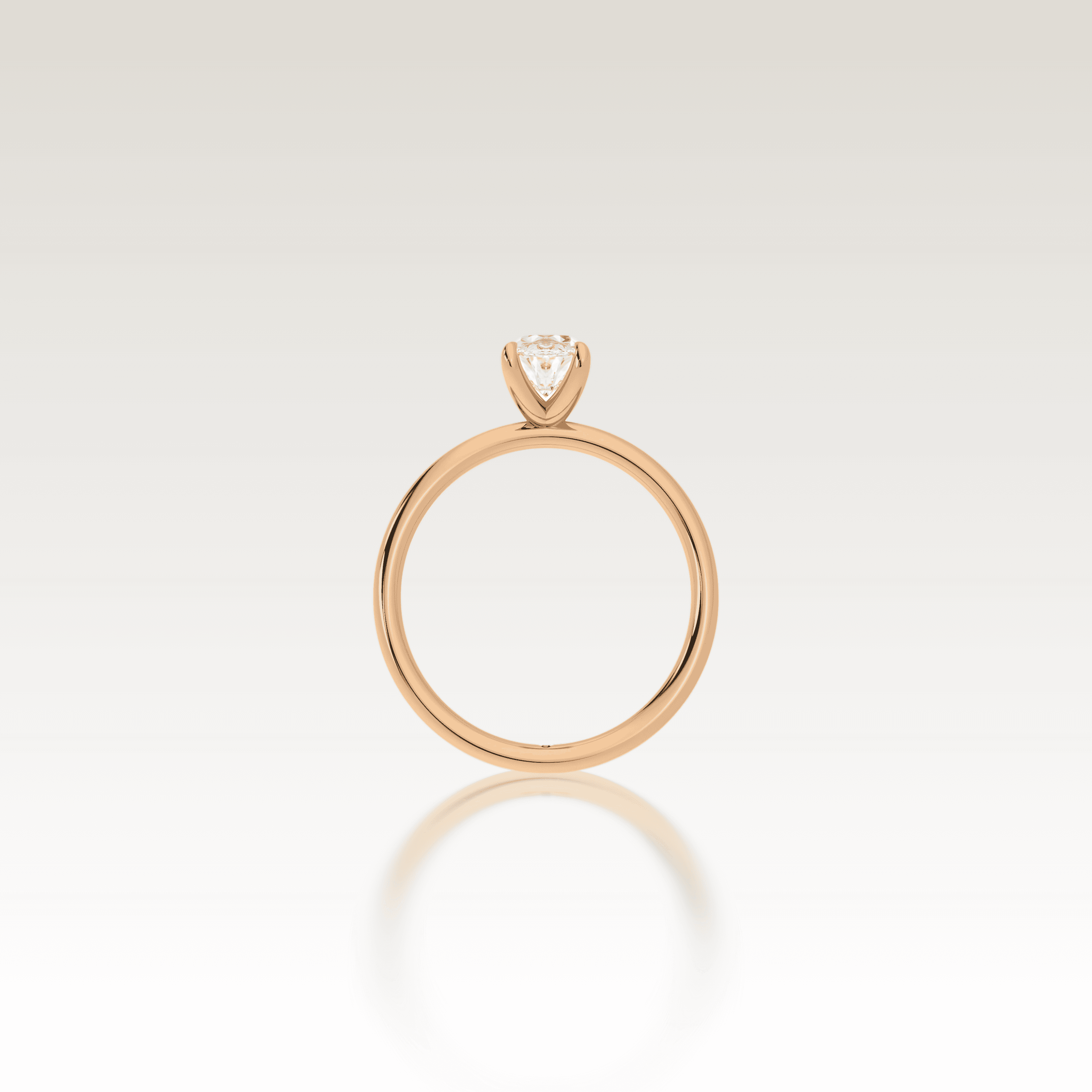 Solitaire Oval Love Knot Diamond Ring image 2
