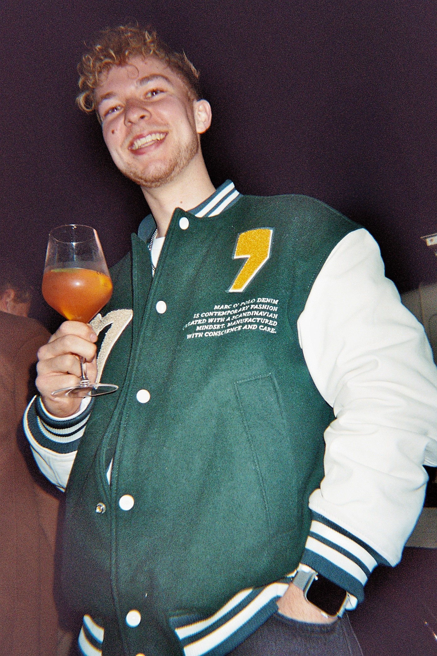 A woman guiding a man