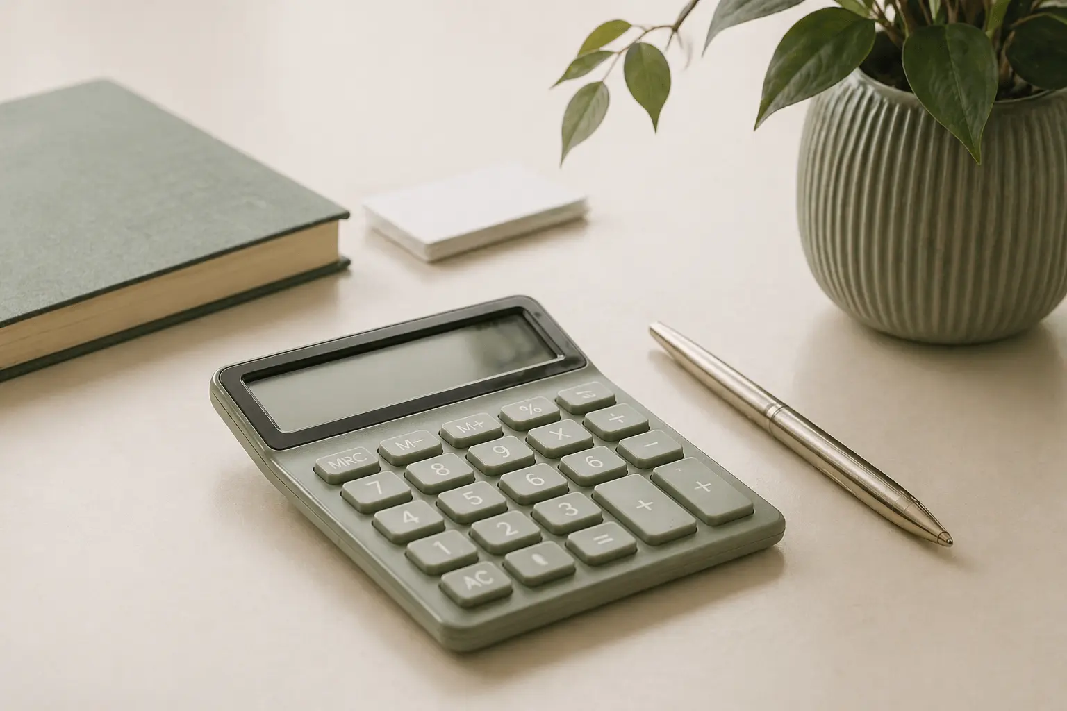 A calculator on the table