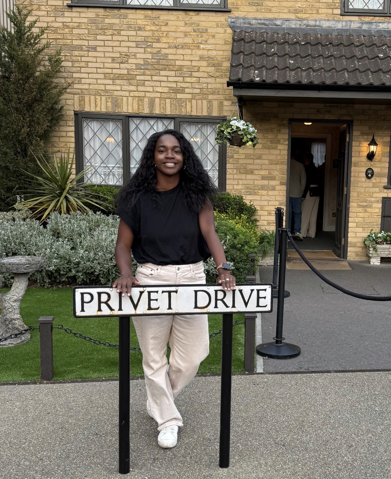 Cheerful dreamy woman with bob hairstyle