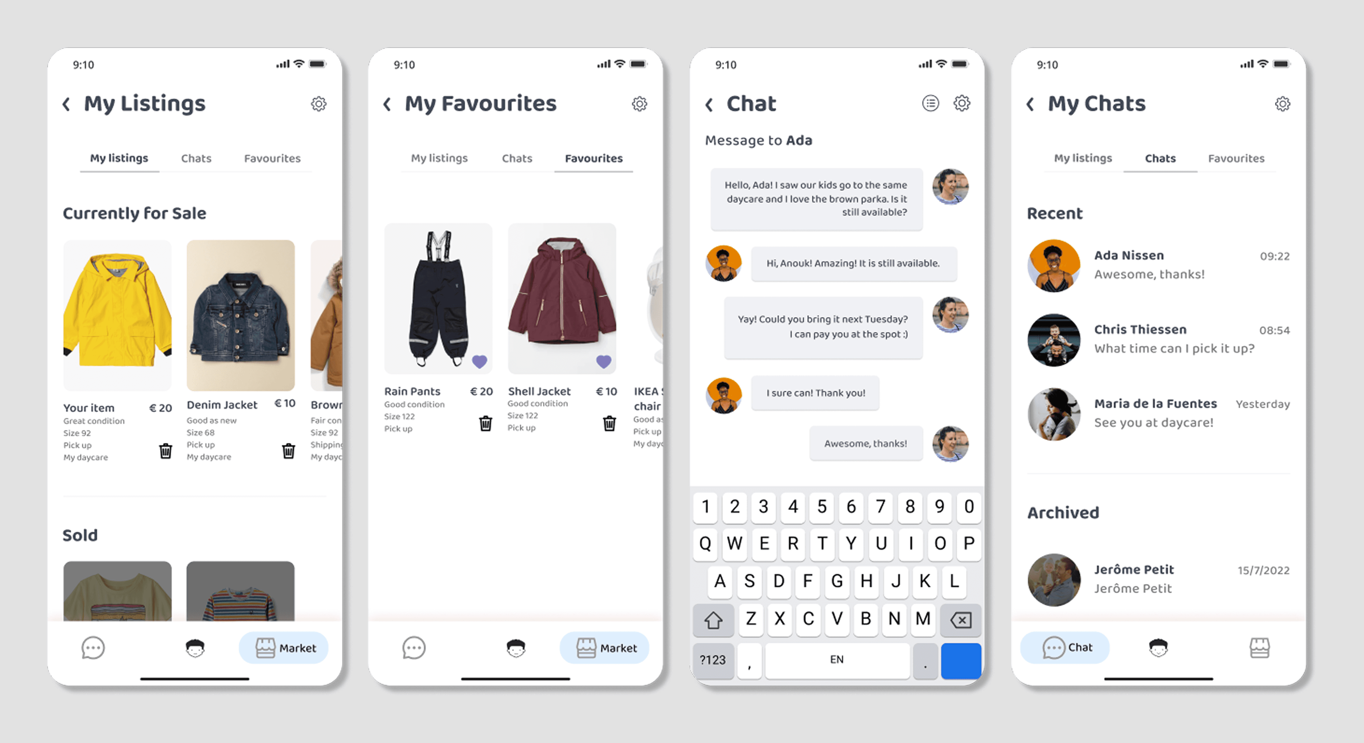 High-fidelity feature screens
