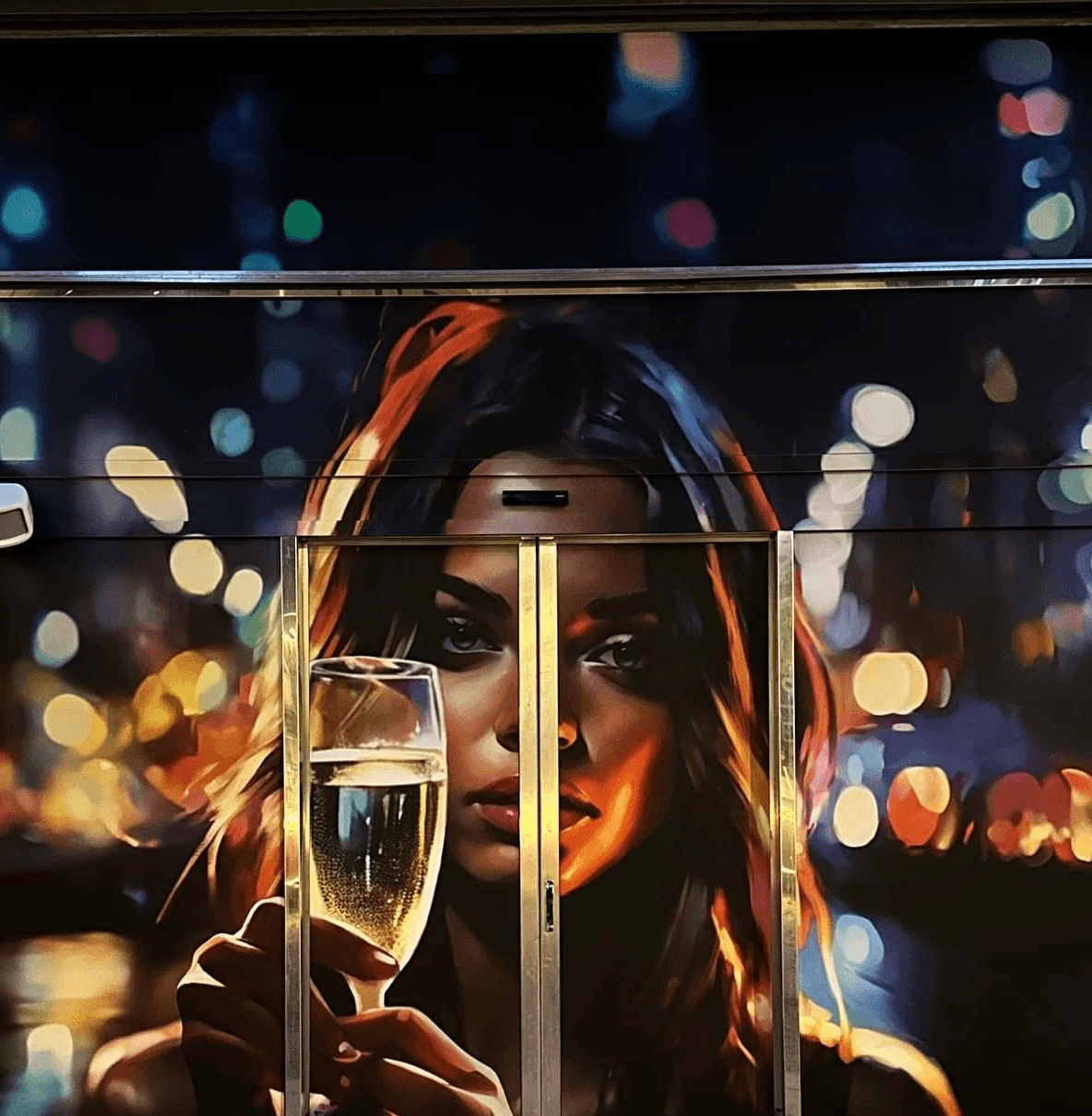 Portrait of a woman standing at a bar