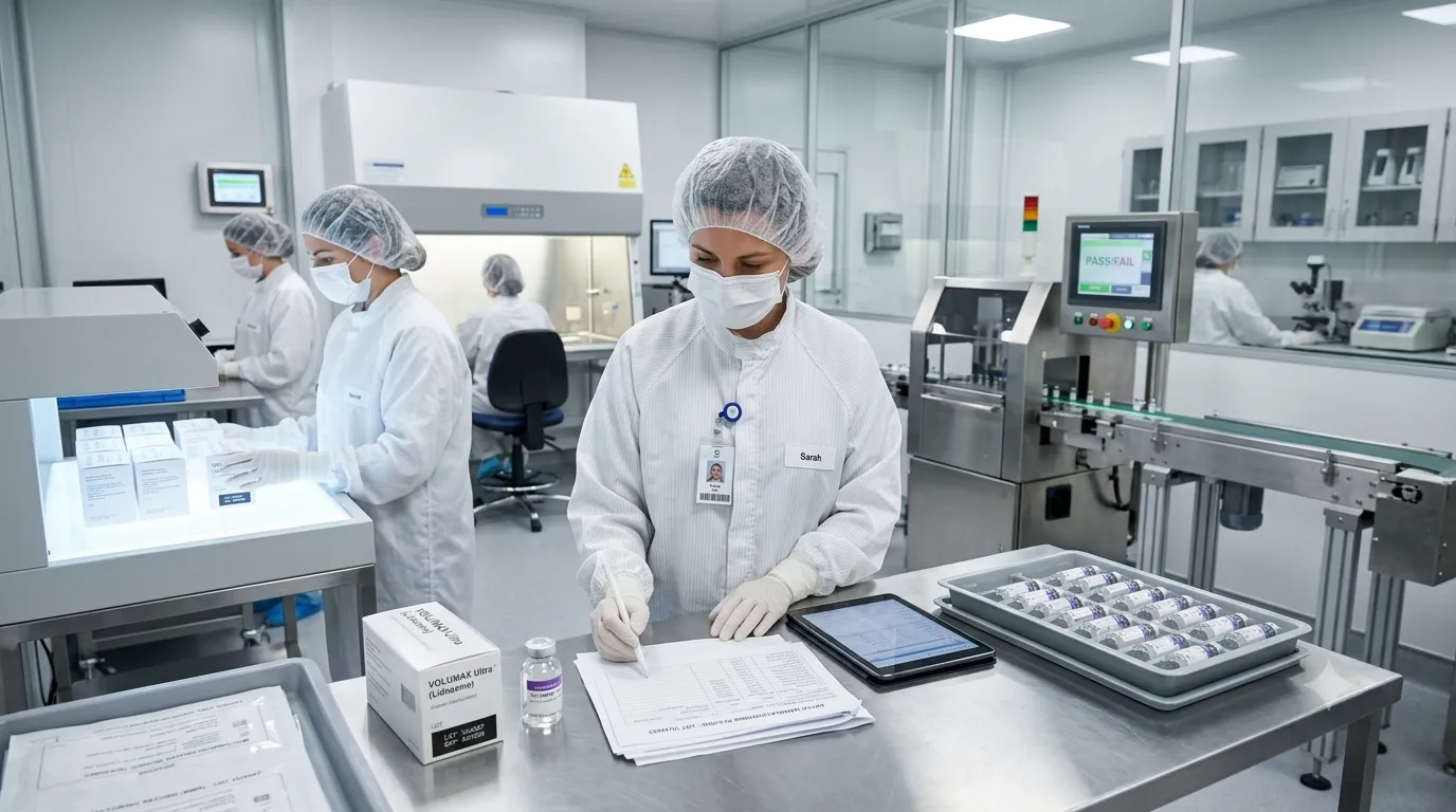 Injectable aesthetic manufacturer quality control and documentation review