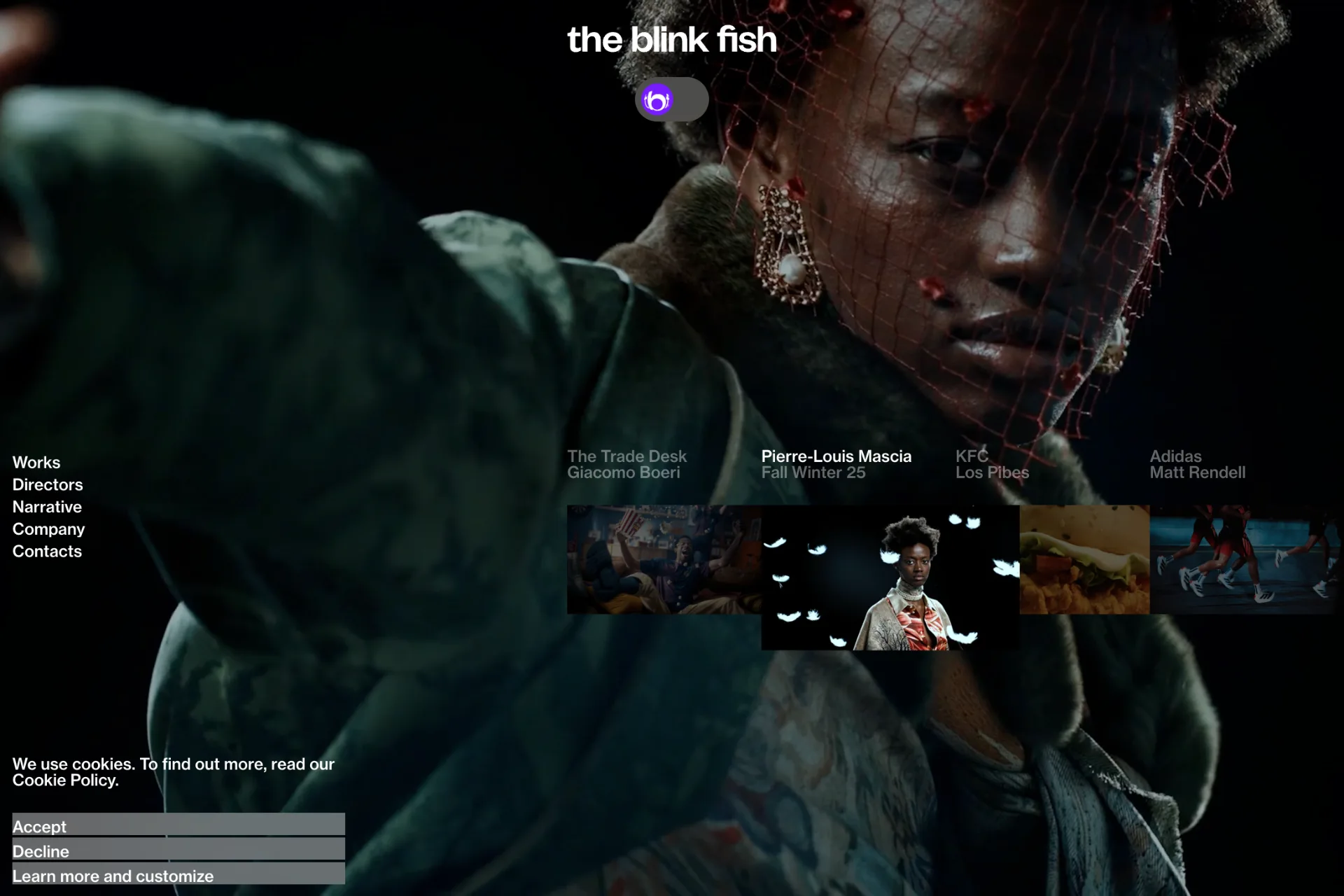 Screenshot of The Blink Fish website