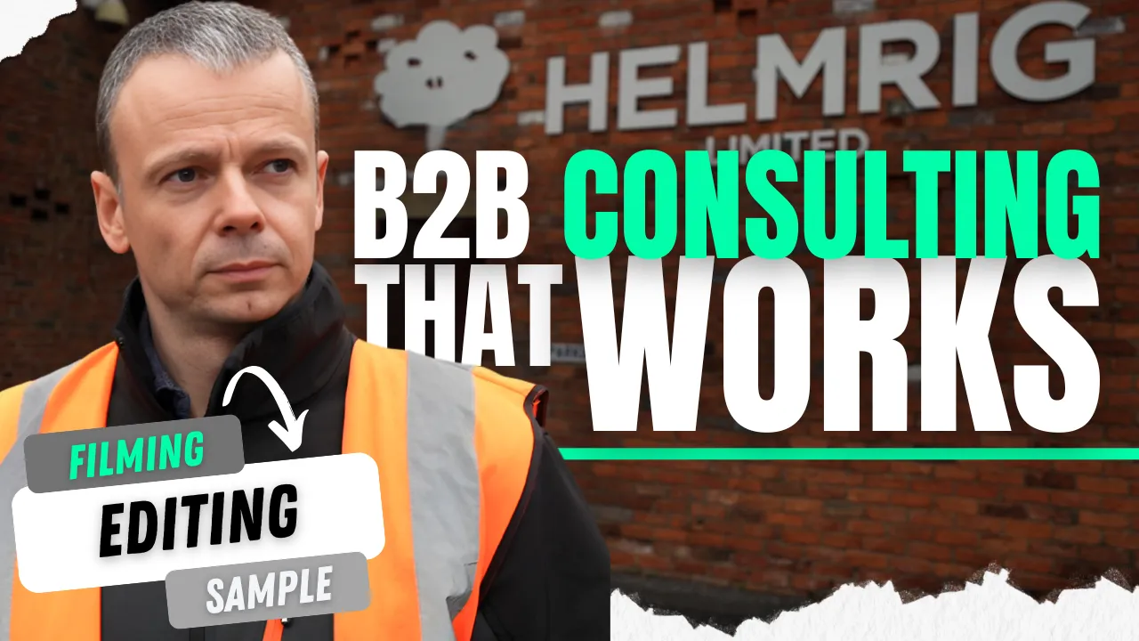 B2B client testimonial video production showcasing professional filming and storytelling for consulting services.