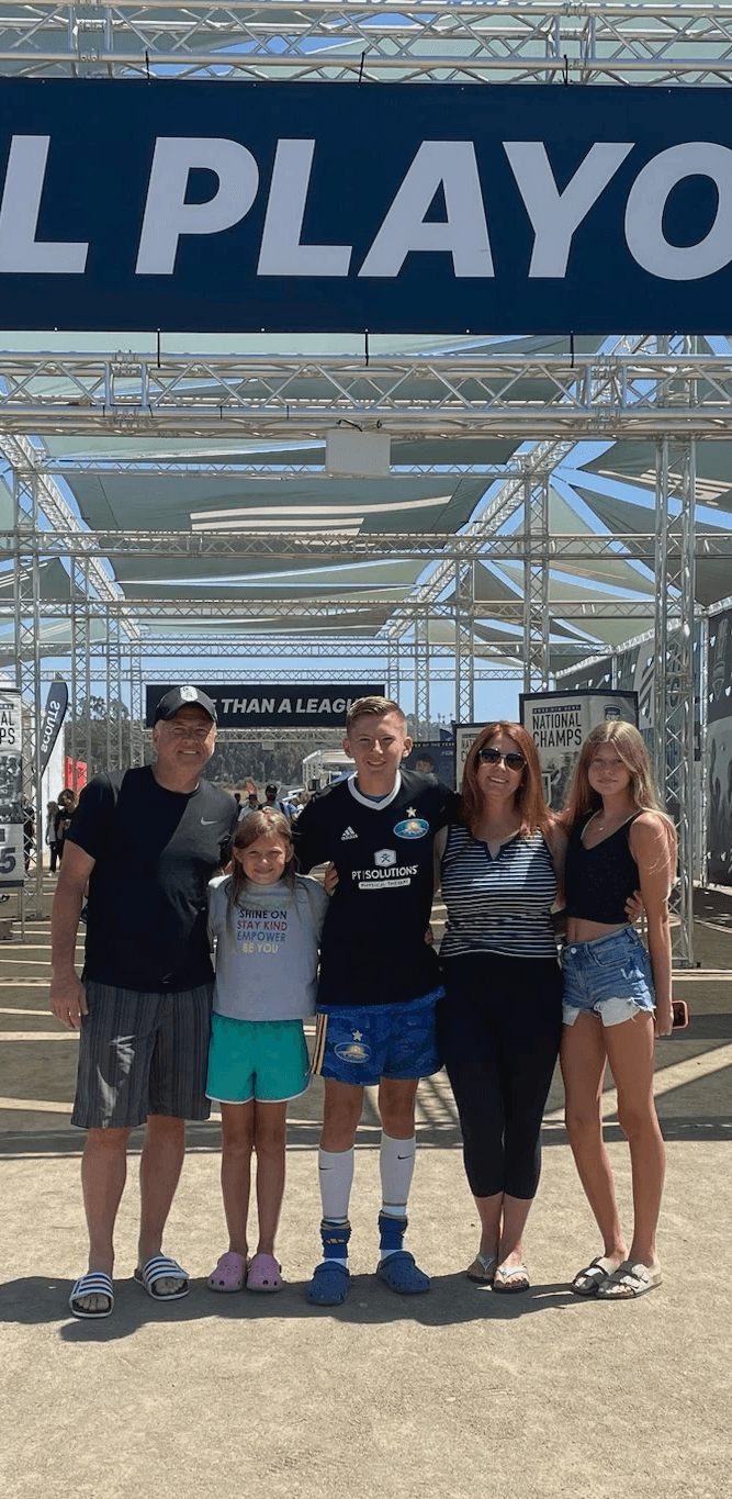 Family at soccer event