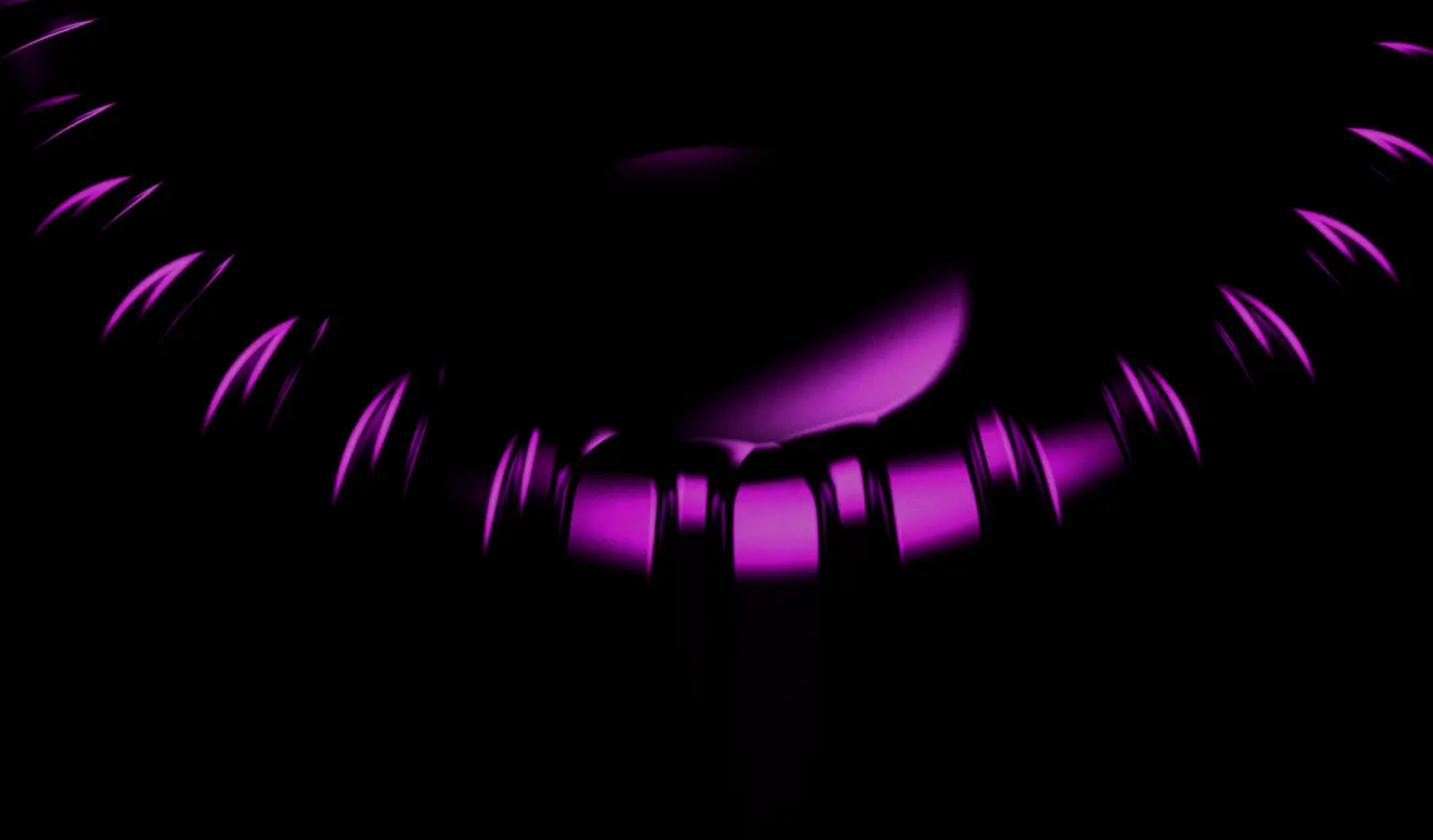 Dark scene with purple thruster streaks and a glowing engine plume, evoking satellite company branding.