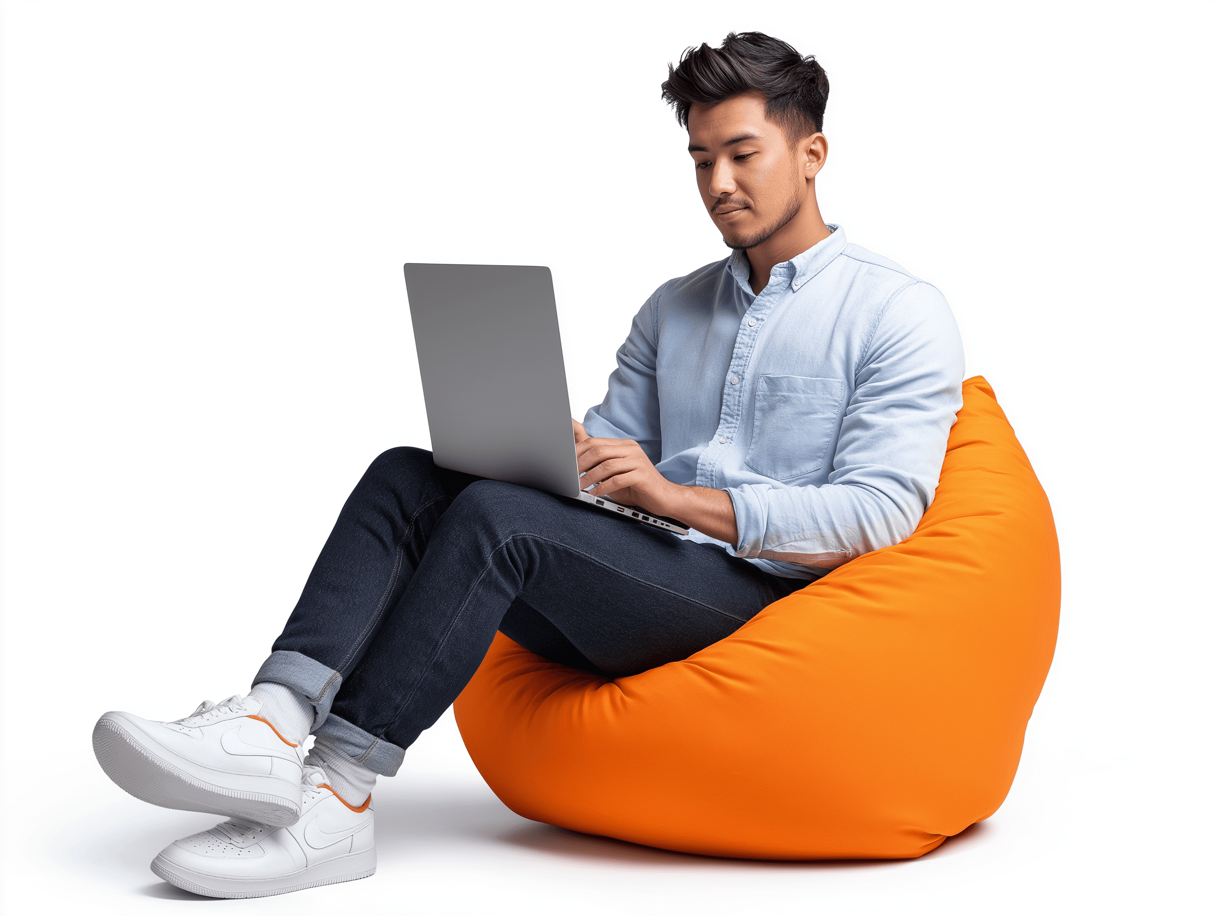 man working on computer