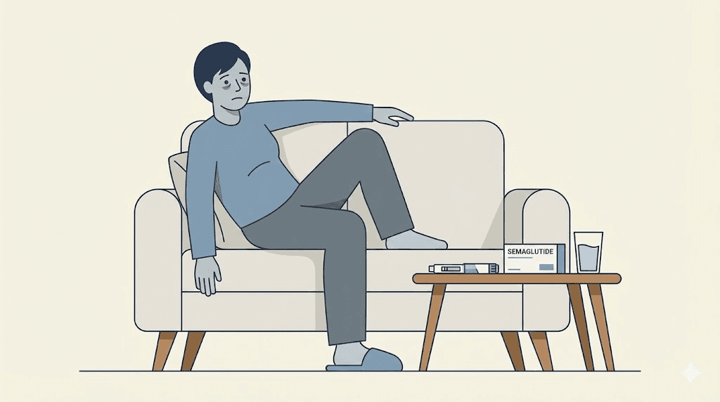 Semaglutide fatigue and tiredness side effect illustration
