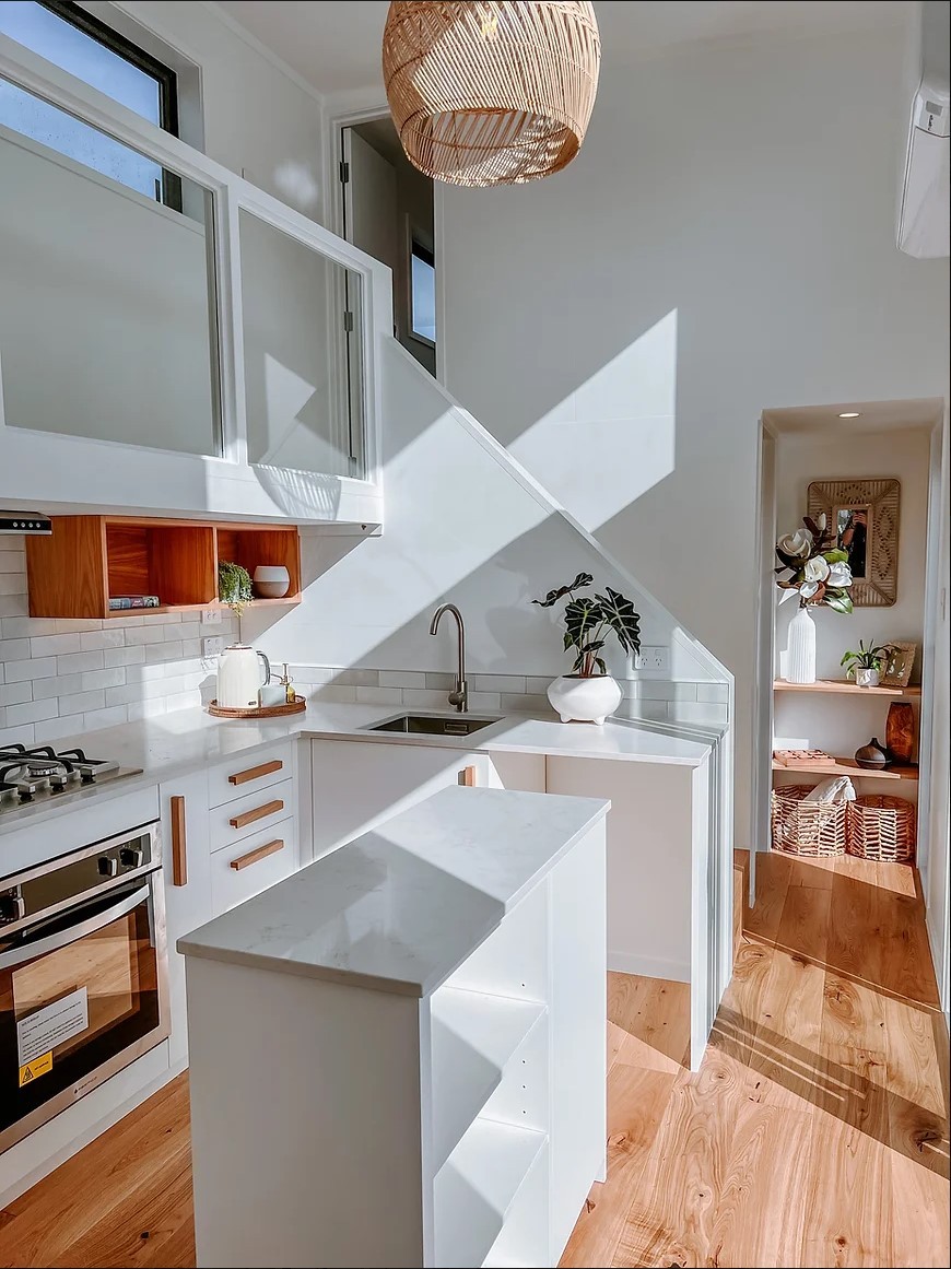 Storage heavy kitchen in Shaye's Tiny Homes  - Sophie