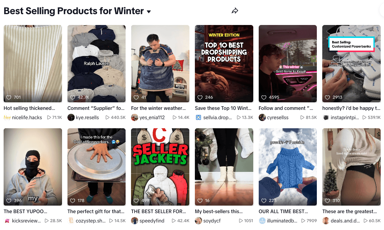 Winter Products for dropshipping